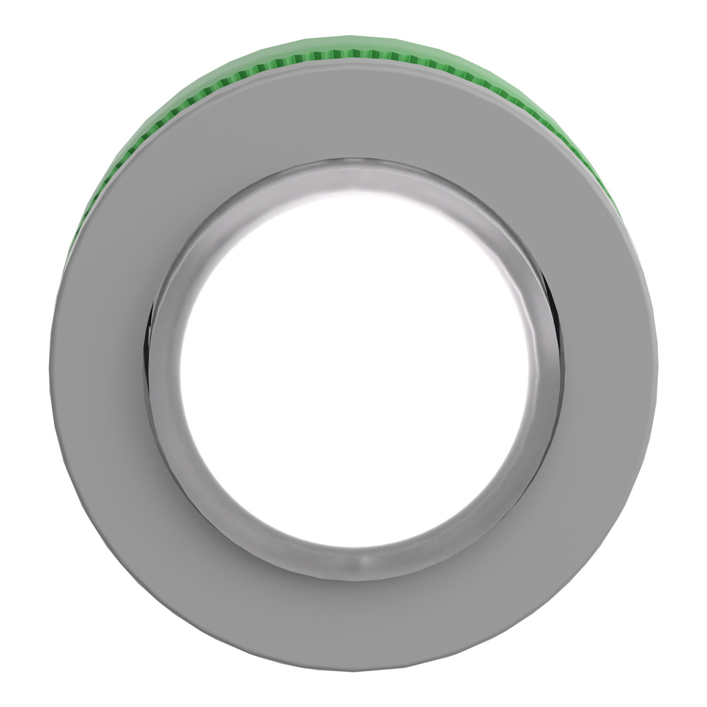 Mayer-DDS-Head for illuminated push button, Harmony XB5, grey bezel, white projecting, 30mm, universal LED, push-push, unmarked-2