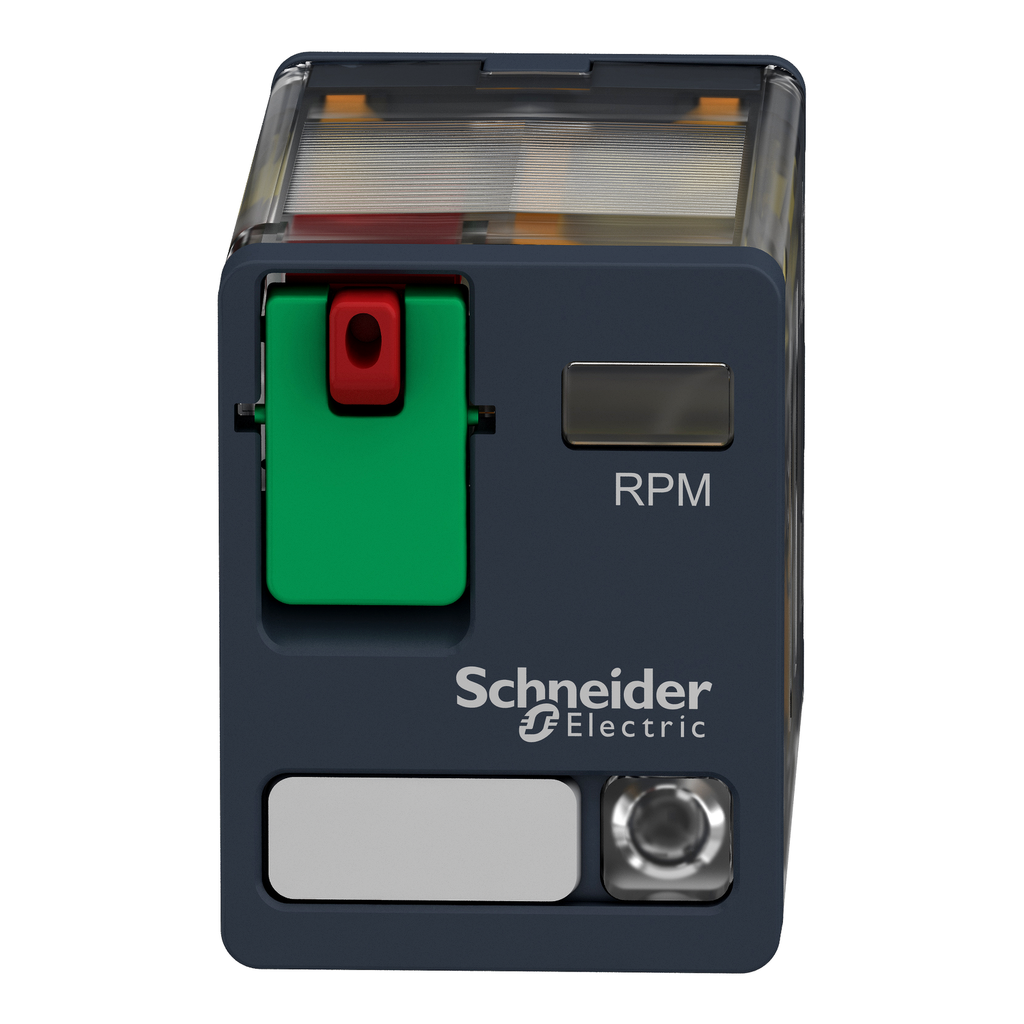 Mayer-DDS-plug-in relay, Harmony electromechanical relays, 15A, 2CO, with LED, lockable test button, 24V AC-3