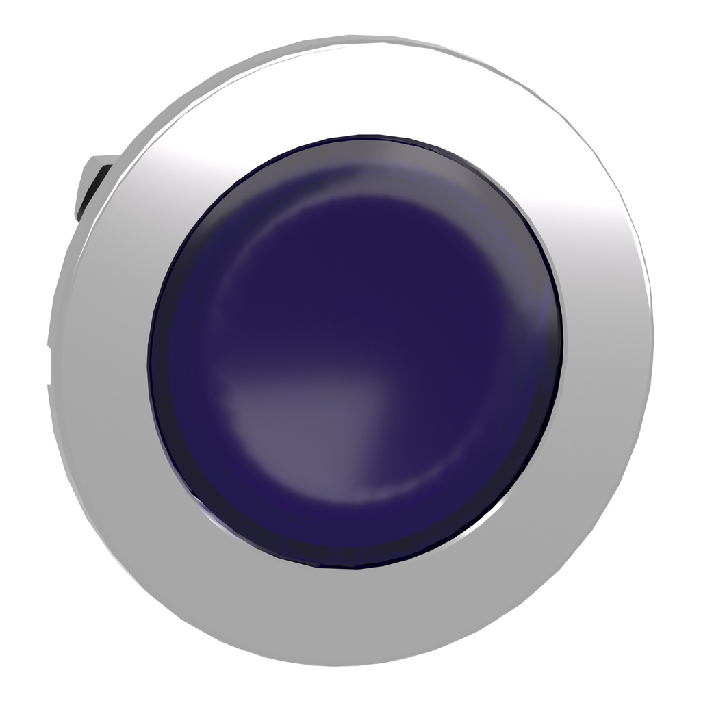 Mayer-DDS-Head for pilot light, Harmony XB4, metal, blue flush mounted, 30mm, universal LED, plain lens-2