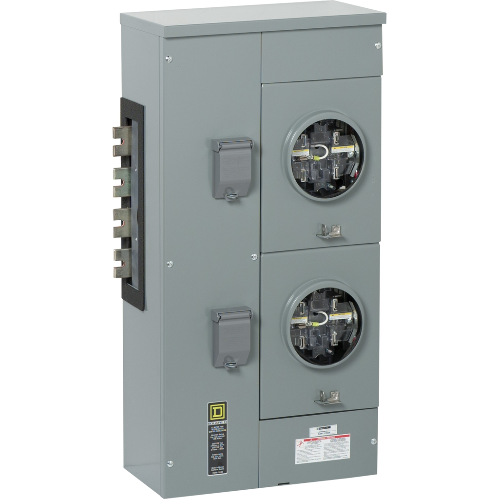 Mayer-DDS-Branch unit, EZ Meter-Pak, 225A, 2 x 5 jaw sockets, 208Y/120VAC, lever bypass, ringless, 1200A Al/Cu busbar-2