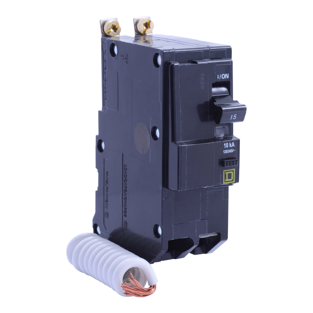 Mayer-DDS-Mini circuit breaker, QO, 15A, 2 pole, 120/240VAC, 10kA, bolt on, 30mA grd fault B [TAA]-2