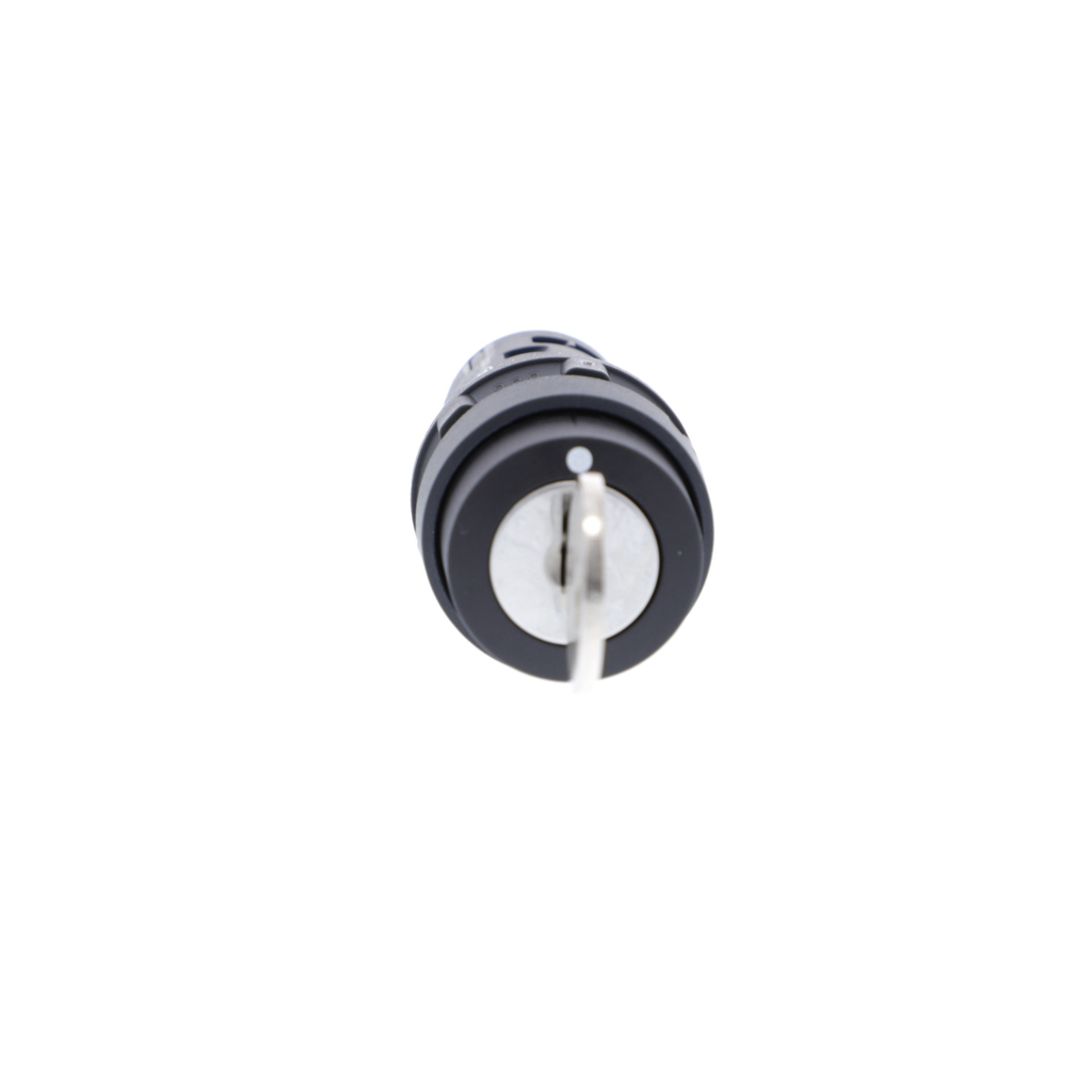 Mayer-DDS-Monolithic key switch selector, Harmony XB7, plastic, black, 22mm, key 455, 2 positions, stay put, 1NO-2