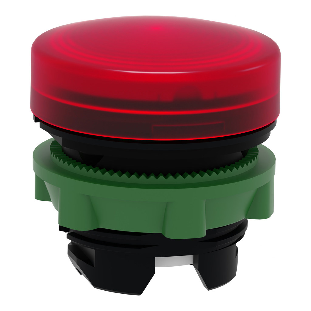 Mayer-DDS-Head for pilot light, Harmony XB5, plastic, red, 22mm, plain lens, BA9s base fitting-2
