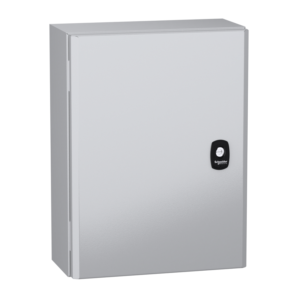 Mayer-DDS-Wall mounted steel enclosure, PanelSeT S3DC, plain door, without plain chasis, 400x300x150mm, IP66, IK10-1
