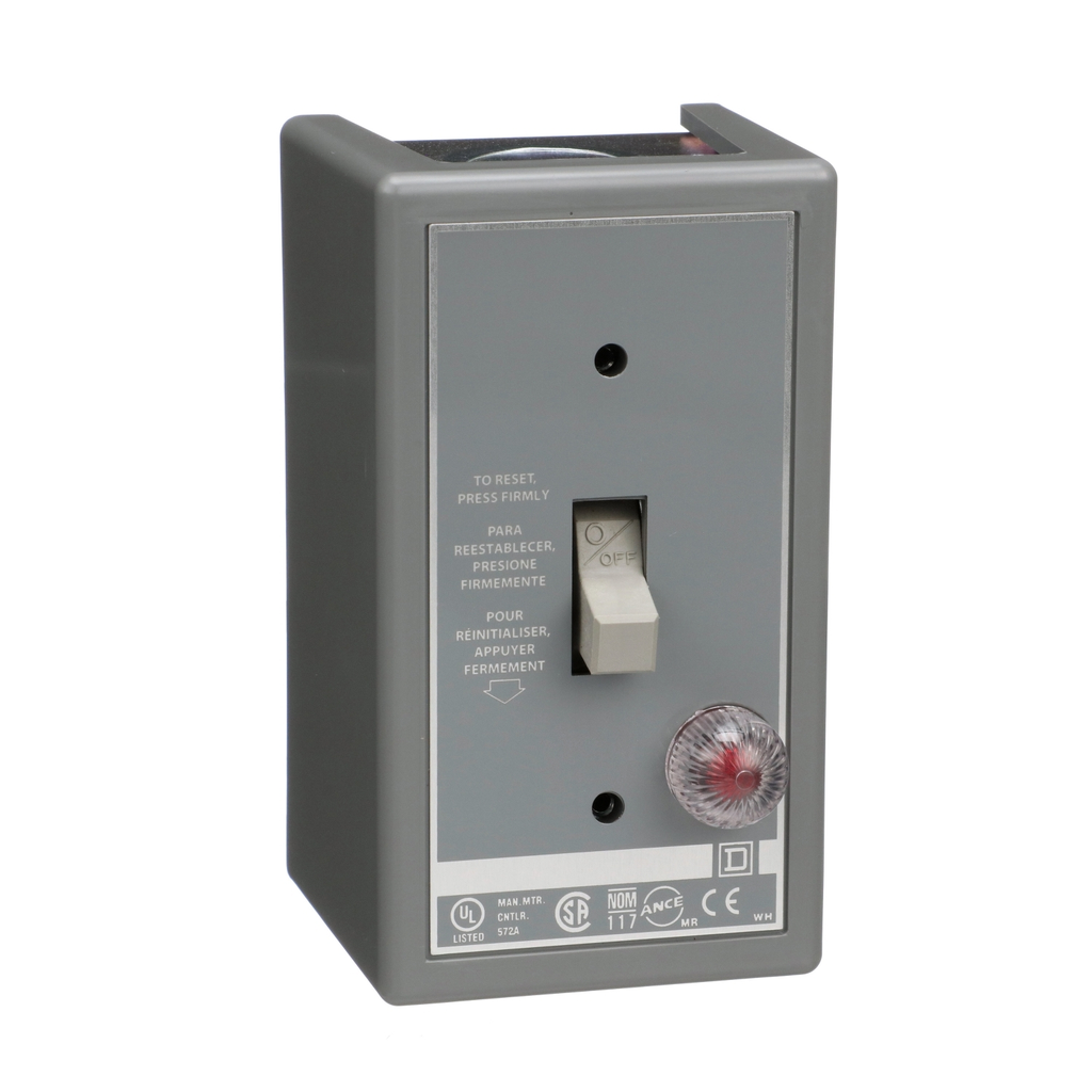 Mayer-DDS-Manual starter, fractional horsepower, 16A, 1 pole, 1HP at 277VAC, toggle operated, green indicator, NEMA 1 enclosure-1