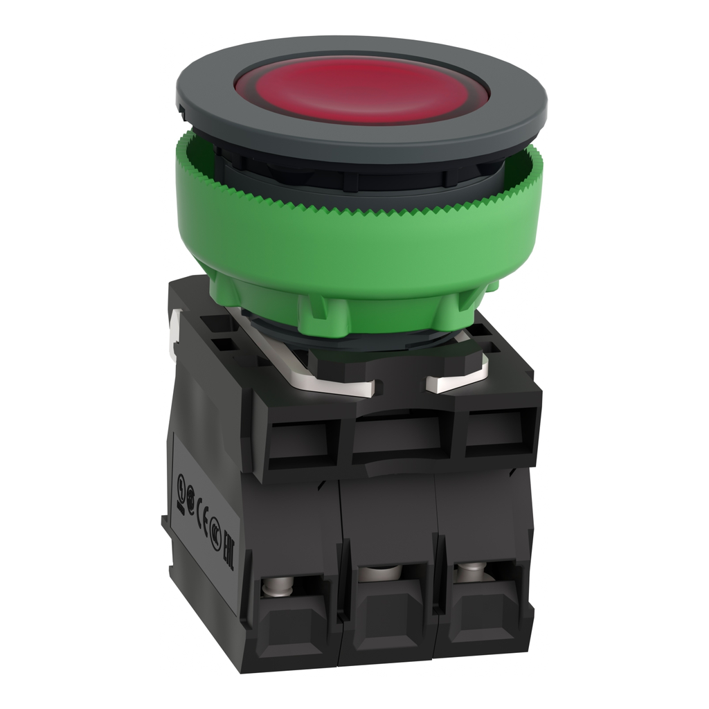 Mayer-DDS-Illuminated push button, Harmony XB5, red, 30mm, universal LED, 1NO + 1NC, 24V AC DC-2