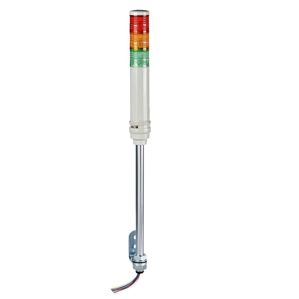 Mayer-DDS-Complete pre wired monolithic tower light, Harmony XVC, plastic, red orange green, 40mm, tube mounting, steady or flashing, buzzer, 100...240V AC-1