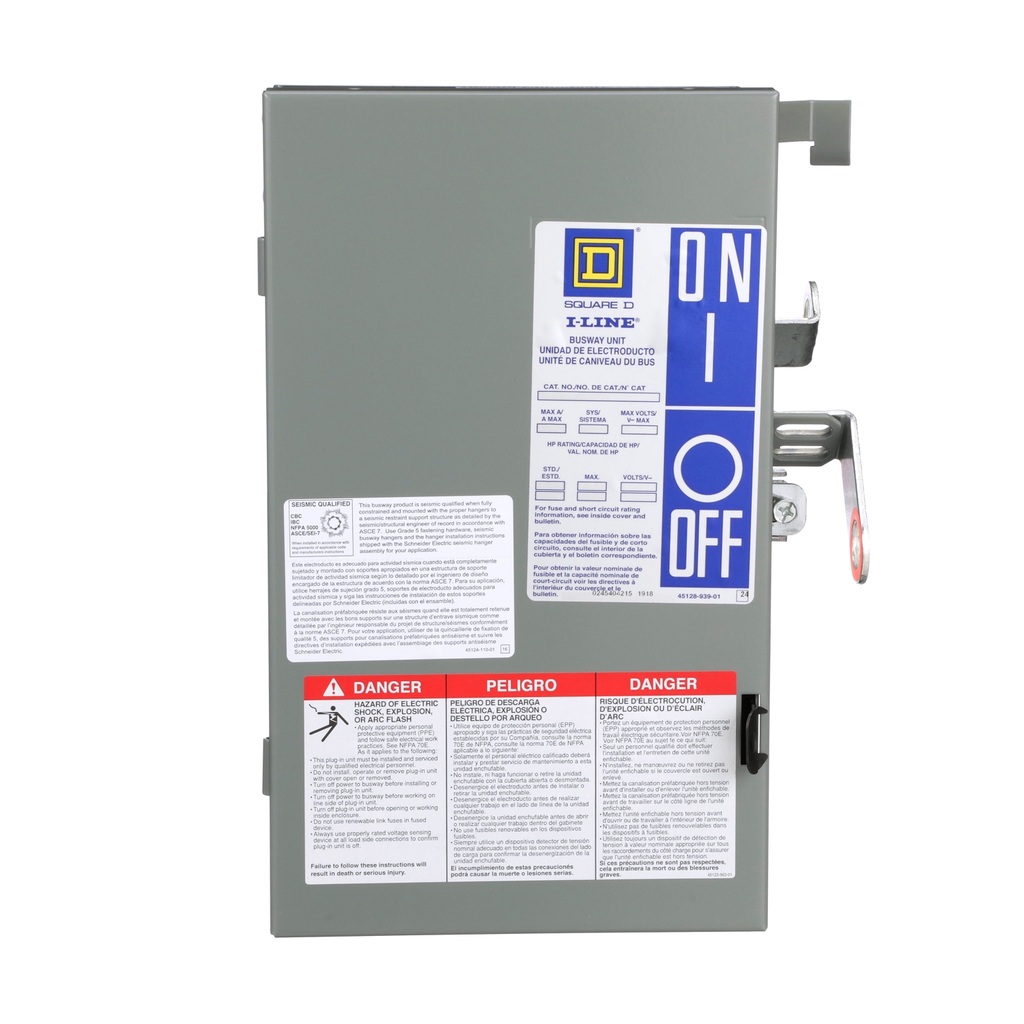 Mayer-DDS-Busway, I-Line, Fusible plug in unit, 60A, 120/208V, 4 pole, Class H fuse-2