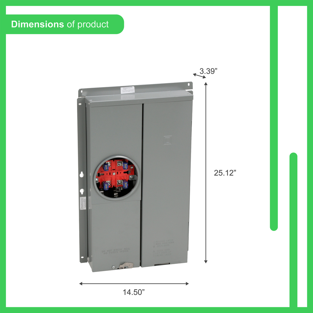 Mayer-DDS-All in one, Homeline, combination service entrance, ringed socket, 100 A, semi flush, 16 spaces, 24 circuits, 10kA SSCR, OH, UG, no bypass-2