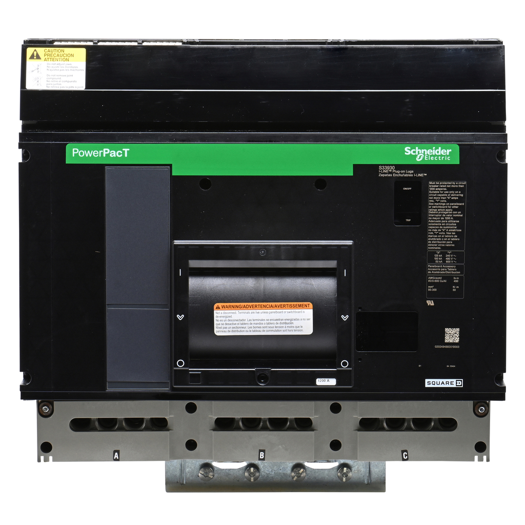 Mayer-DDS-Circuit breaker accessory, PowerPacT P, I-Line, HCR-U, bolt on, sub feed lugs, 1200A, 3/0 to 600kcmil-2