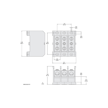 Mayer-DDS-Power distribution block, Linergy, 3 pole, 1 line, 1 load, 115A CU, 90A AL, 600 V-2