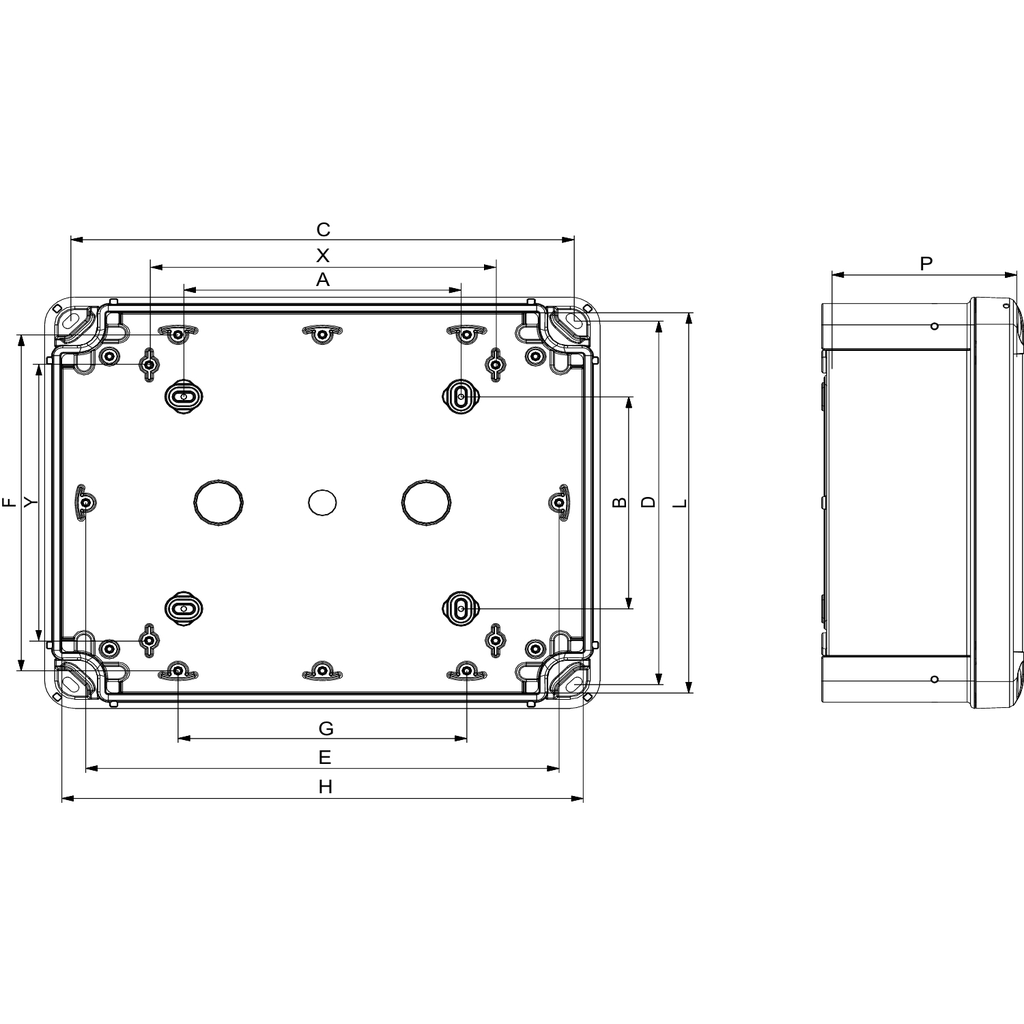 Mayer-DDS-PC box IP66 IK08 RAL7035 Int.H275W225D120 Ext.H291W241D128 opaque PC cover H60-2