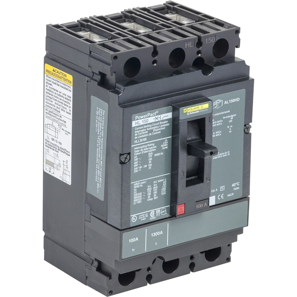 Mayer-DDS-Circuit breaker, PowerPacT H, 100A, 3 pole, 600VAC, 50kA, lugs, Micrologic 3.2, 80%, control wire OFF end-1