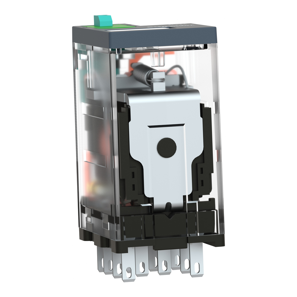 Mayer-DDS-miniature plug in relay, Harmony Electromechanical Relays, 6A, 4CO, lockable test but to n, 24V DC-2