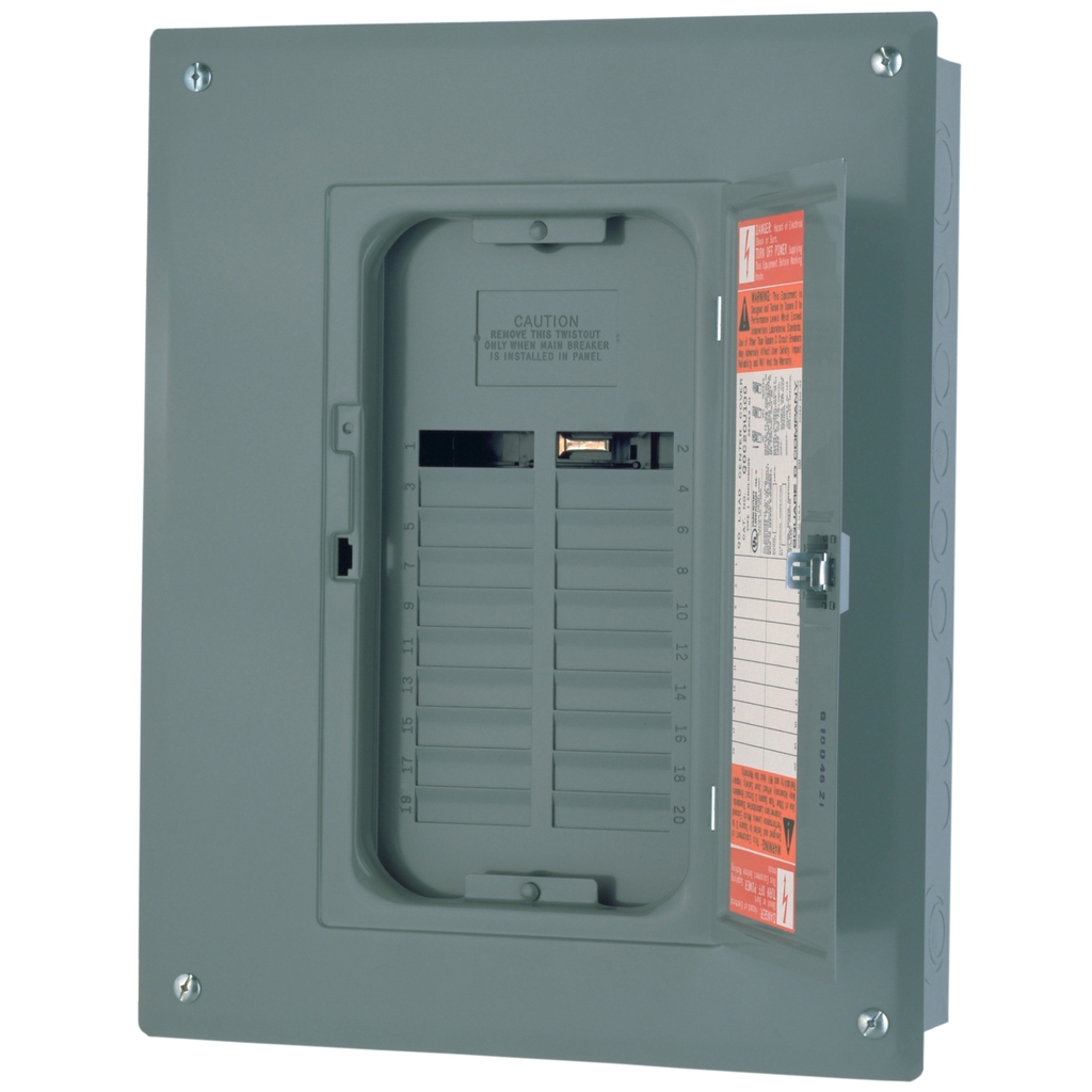 Mayer-DDS-Load center, QO, 1 phase, 20 spaces, 20 circuits, 125A convertible main lugs, NEMA1, gnd bar-2