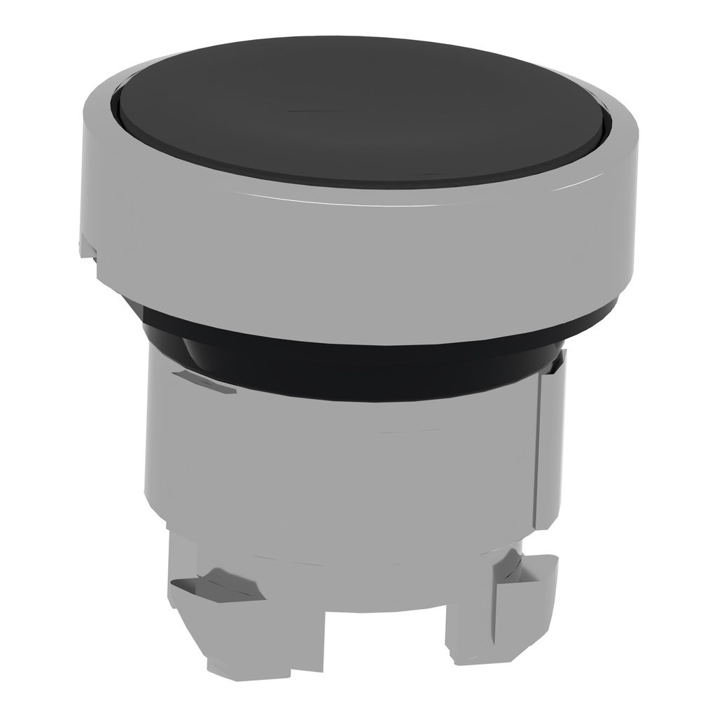Mayer-DDS-Head for non illuminated push button, Harmony XB4, metal, black, flush, 22mm, push push, unmarked-2