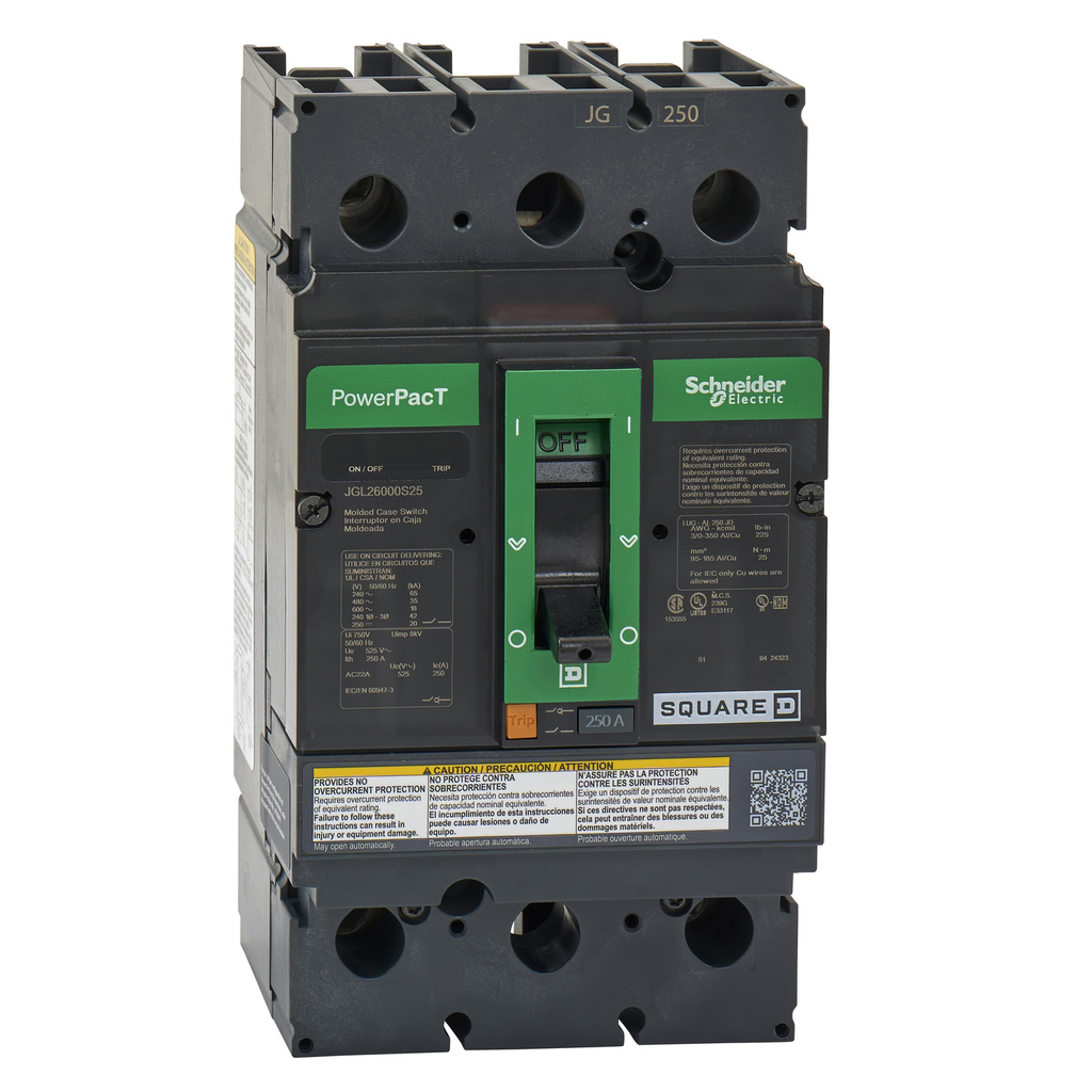Mayer-DDS-Automatic switch, PowerPacT J, 250A, 2 pole, 600VAC, 18kA, lugs, magnetic-1