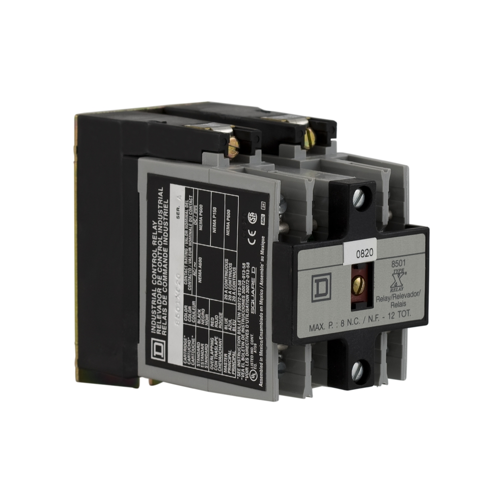 Mayer-DDS-NEMA Control Relay, Type X, machine tool, 10A resistive at 600 VAC, 2 normally open contacts, 110/120 VAC 50/60 Hz coil-2