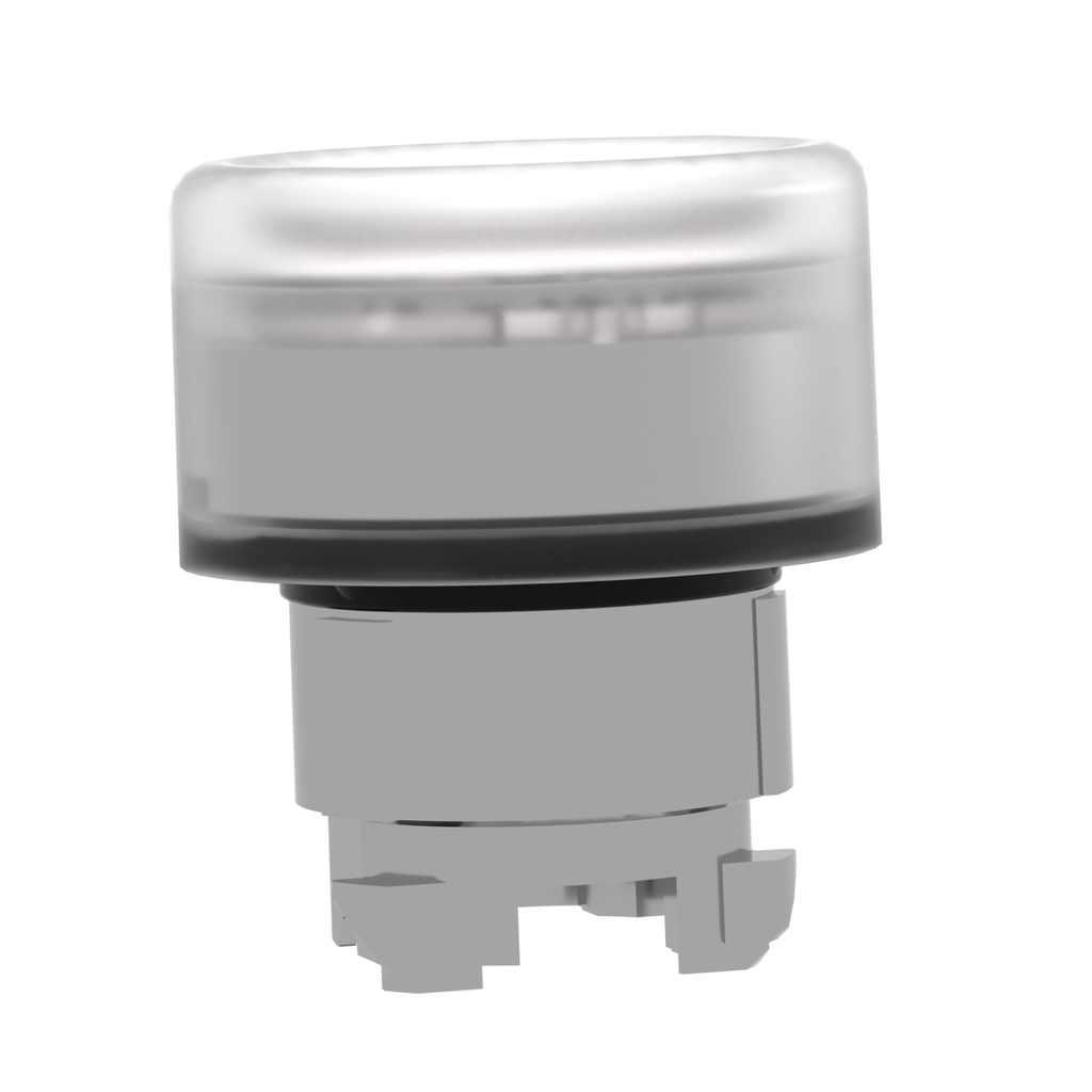 Mayer-DDS-Head for non illuminated push button, Harmony XB4, white flush, 22mm, spring return, clear boot, unmarked-2