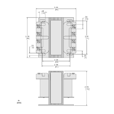 Mayer-DDS-Transformer, Type T, industrial control, 75VA, 1 phase, 240x480V primary, 120V secondary, 55C rise-2