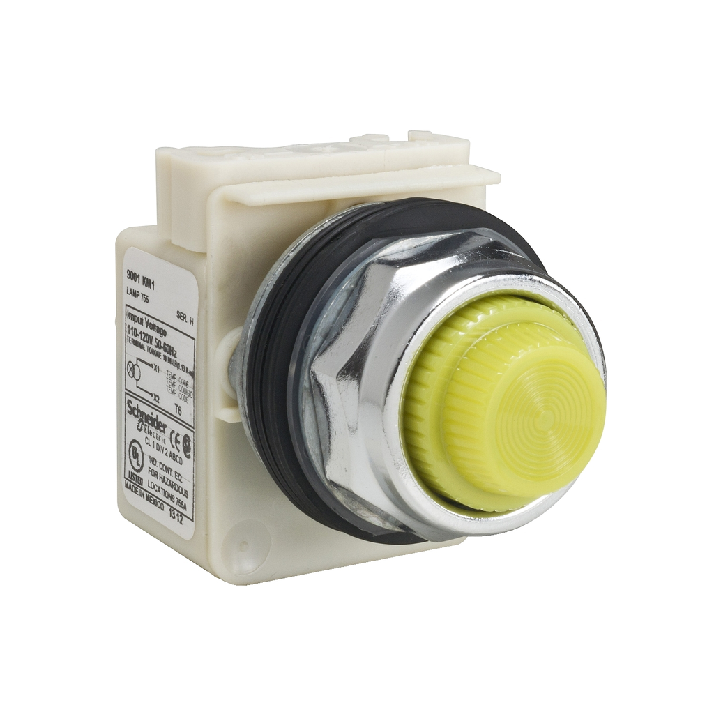 Mayer-DDS-Pilot light, Harmony 9001K, metal, polycarbonate, fresnel, yellow, 30mm, 110-120V-1