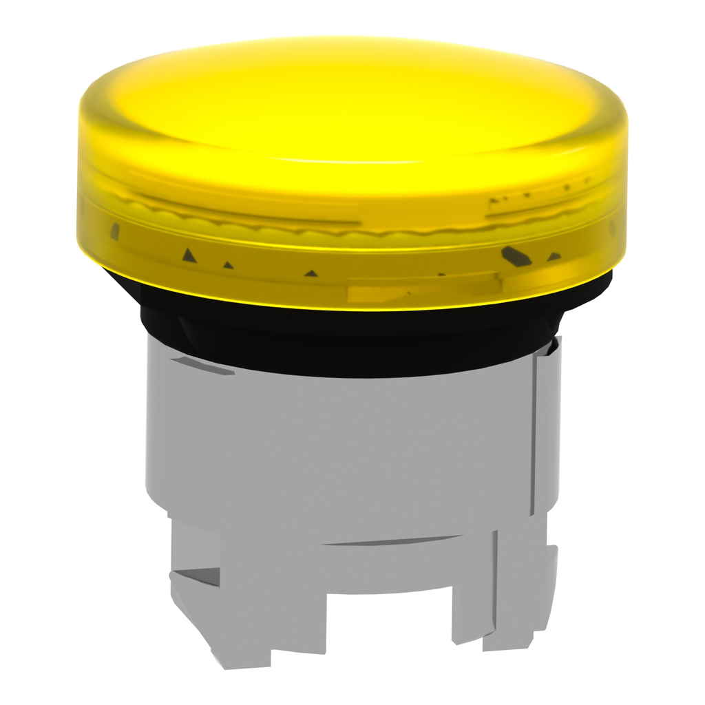 Mayer-DDS-Head for pilot light, Harmony XB4, yellow, 22mm, with plain lens, universal LED-2