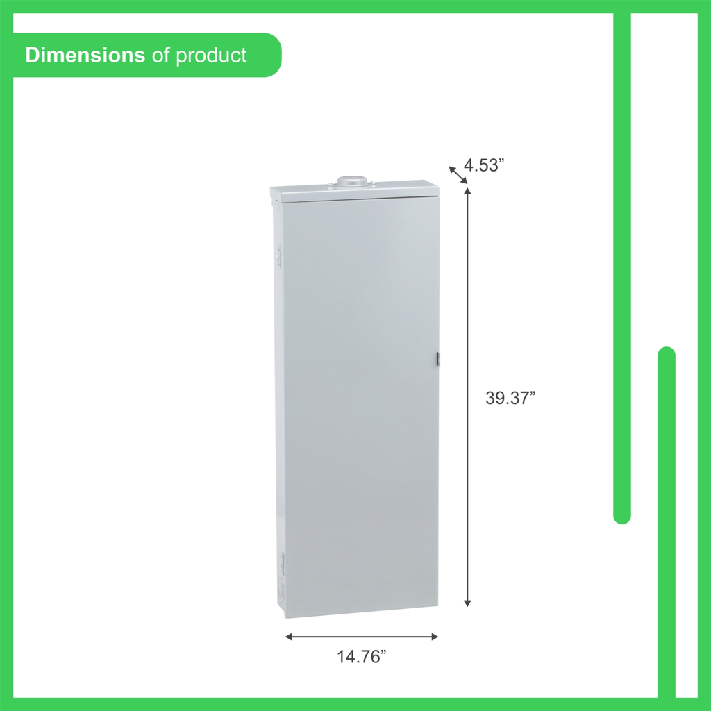 Mayer-DDS-Load center, Homeline, 1 phase, 40 spaces, 80 circuits, 200A convertible main breaker, PoN, NEMA3R-3