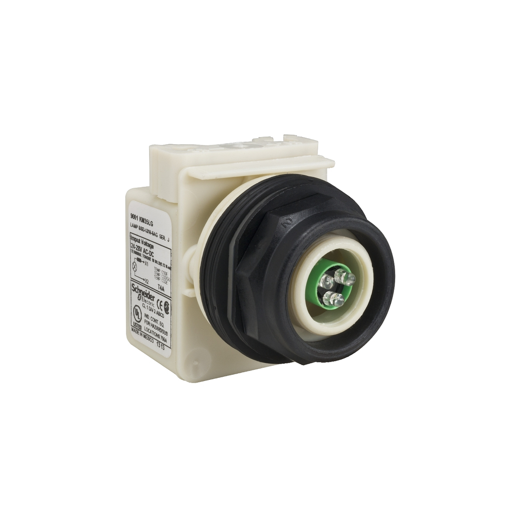 Mayer-DDS-Pilot light head, Harmony 9001SK, plastic, without cap, 30mm, LED green, 24-28V-1