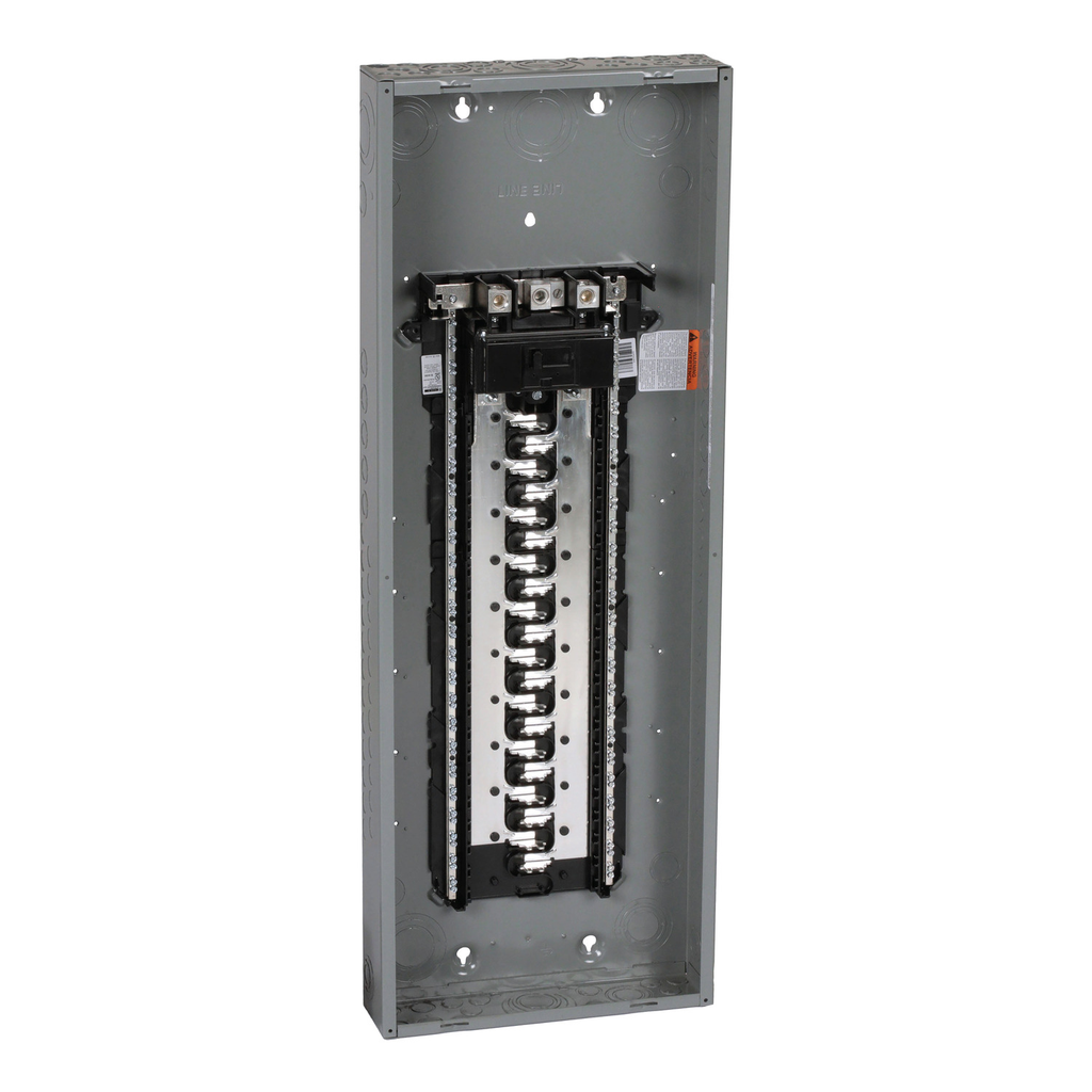 Mayer-DDS-Load center, Homeline, 1 phase, 40 spaces, 80 circuits, 200A convertible main breaker, PoN, NEMA1, combo cover-2