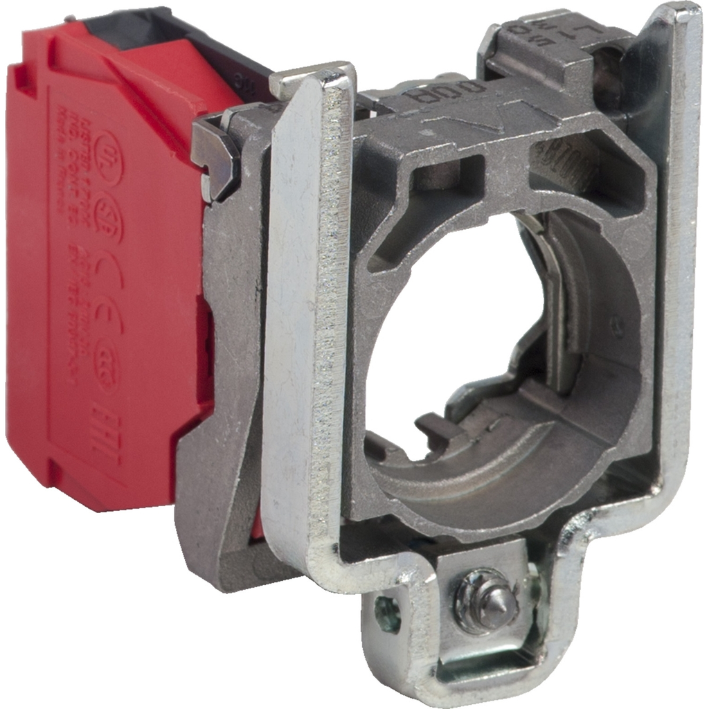 Mayer-DDS-22mm push button, Harmony ZB4, metal base, contact block with collar, 1NC, spring clamp terminals-1