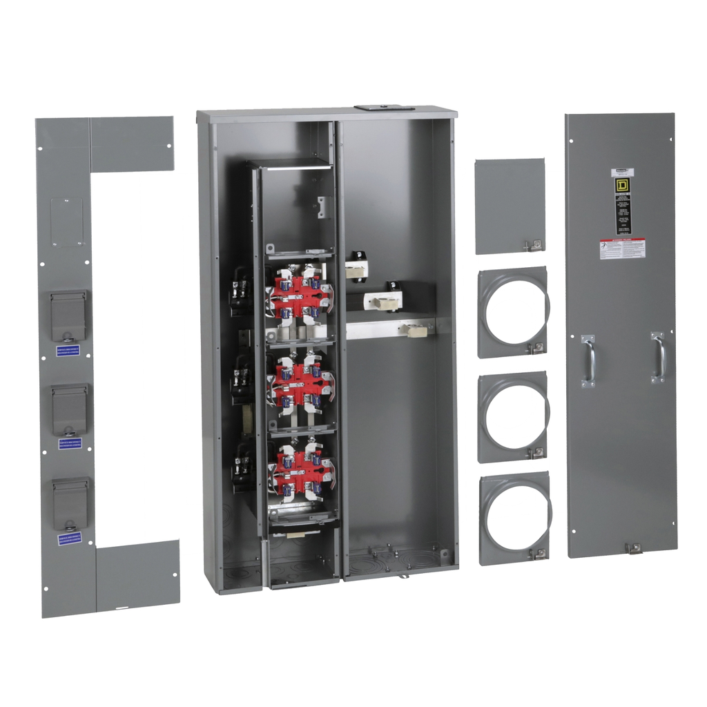 Mayer-DDS-Meter center, MP Meter-Pak, 3 sockets, horn bypass, 5 jaws, 300A bus, 125A max breaker rating, ringless-2
