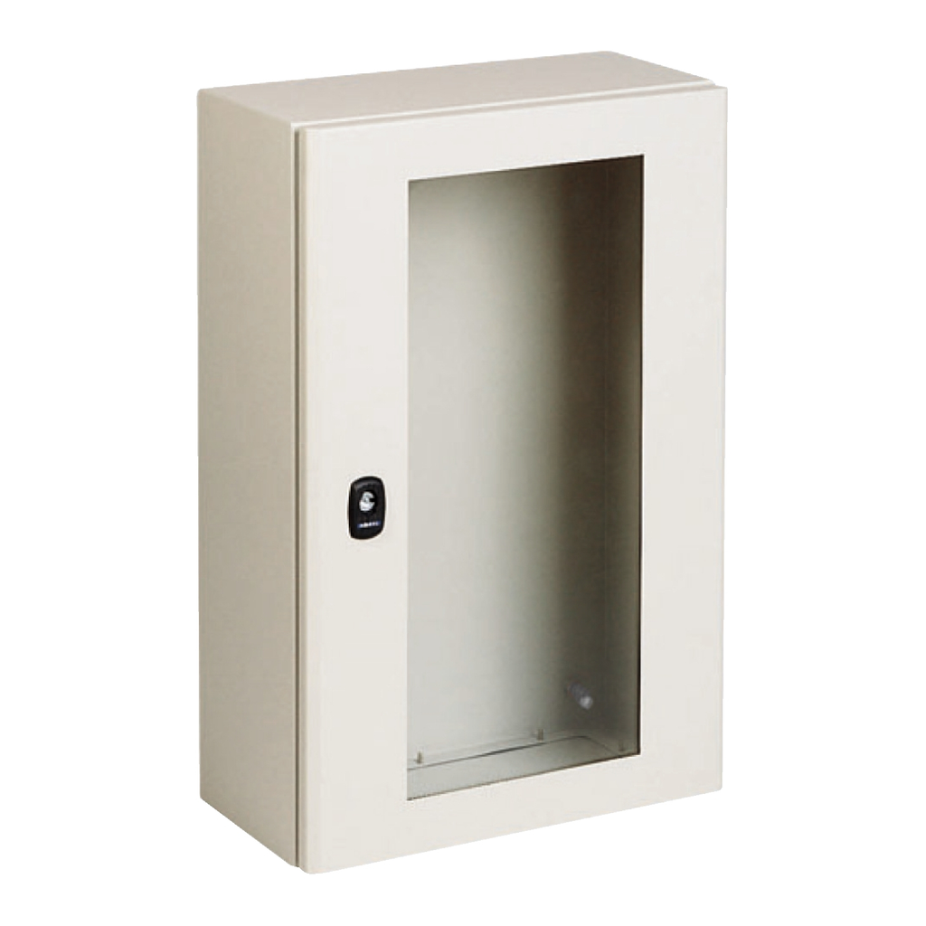 Mayer-DDS-Wall mounted steel enclosure, PanelSeT S3D, transparent door, without mounting plate, 800x600x300mm, IP66, IK08-2