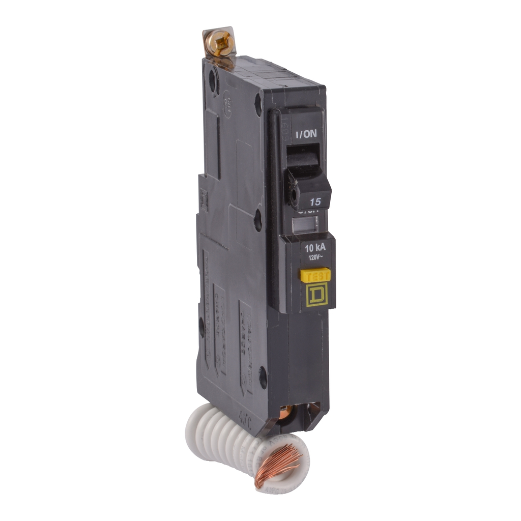 Mayer-DDS-Mini circuit breaker, QO, 15A, 1 pole, 120VAC, 10kA, bolt on, 30mA grd fault B [TAA]-2