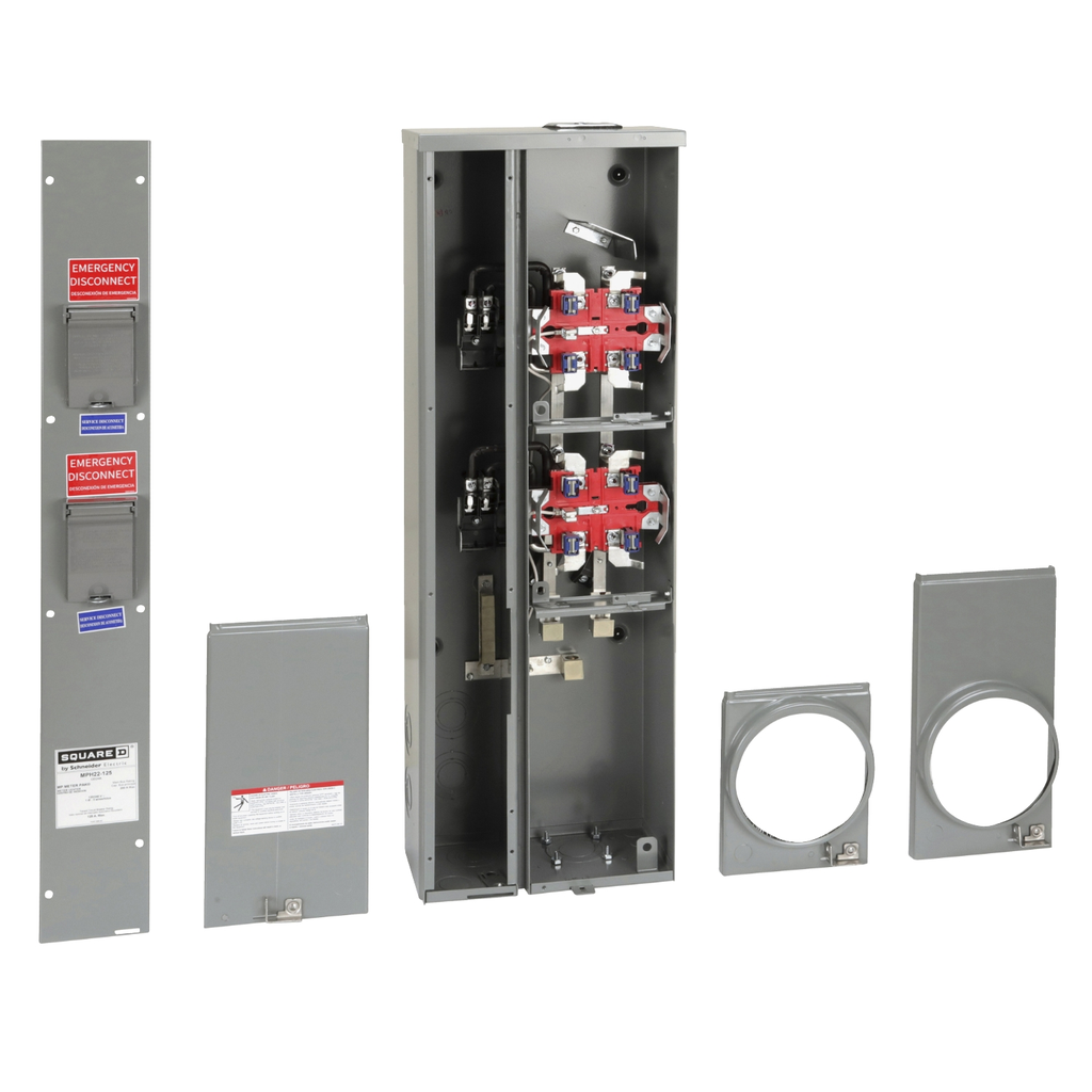 Mayer-DDS-Meter center, MP Meter-Pak, 2 sockets, horn bypass, 5 jaws, 200A bus, 125A max breaker rating, ringless-2