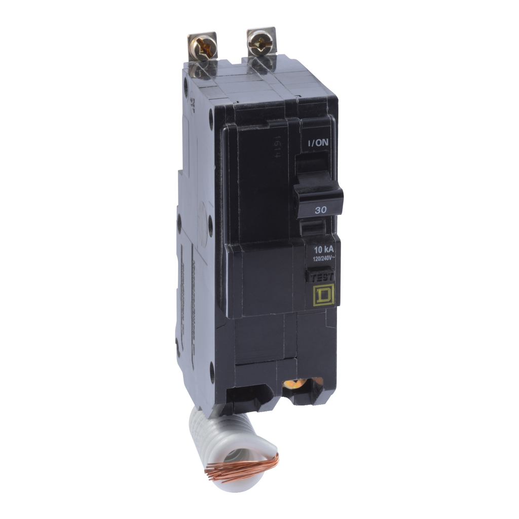 Mayer-DDS-Mini circuit breaker, QO, 30A, 2 pole, 120/240VAC, 10kA, bolt on, 30mA grd fault B [TAA]-2