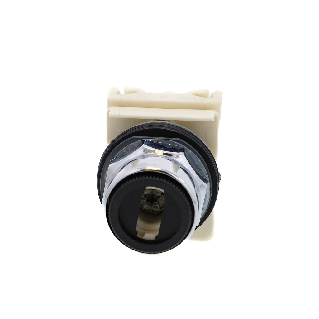 Mayer-DDS-Illuminated selector switch head, Harmony 9001K, metal, without handle, 30mm, 2 positions, stay put, LED yellow, 24-28V-2