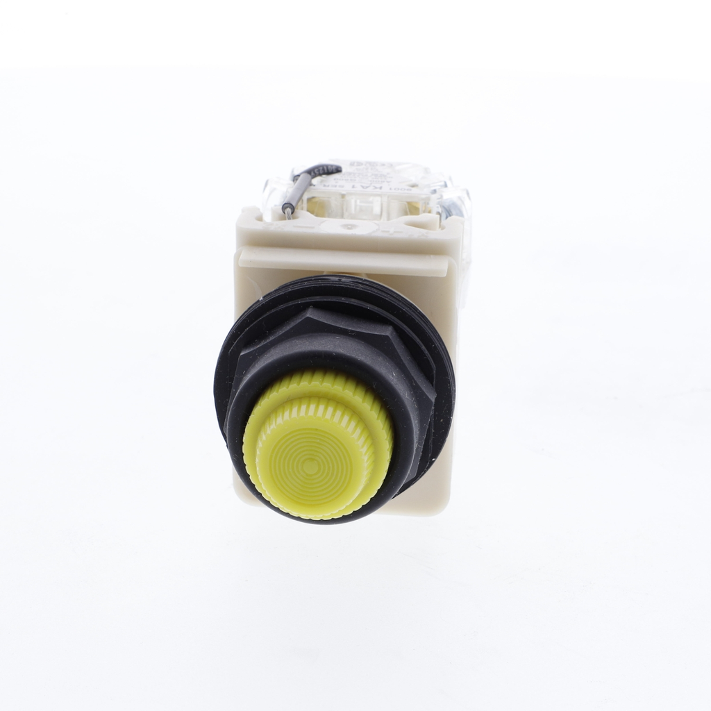 Mayer-DDS-Push-to-test pilot light, Harmony 9001SK, plastic, polycarbonate, fresnel, yellow, 30mm, LED yellow, 24-28V-2