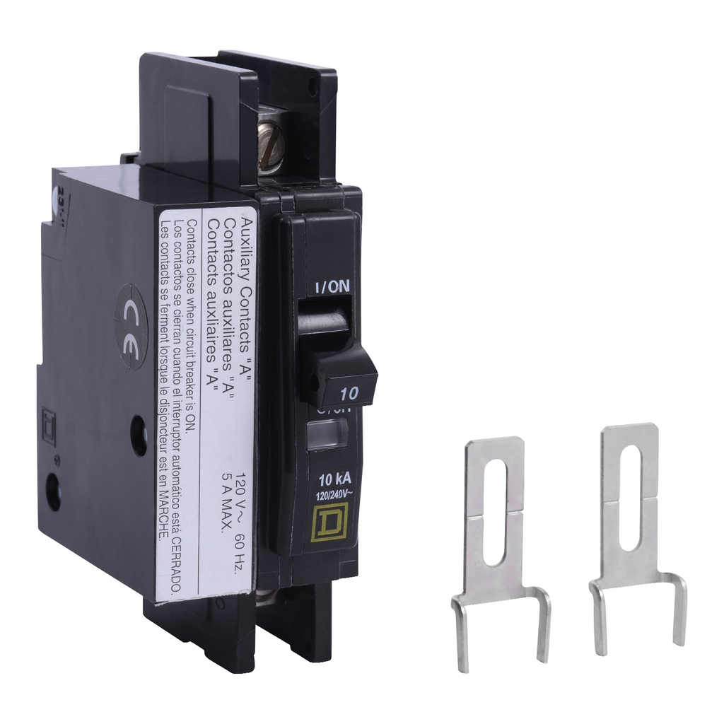 Mayer-DDS-Mini circuit breaker, QOU, 10A, 1 pole, 120/240 VAC, 10kA, auxiliary switch-1
