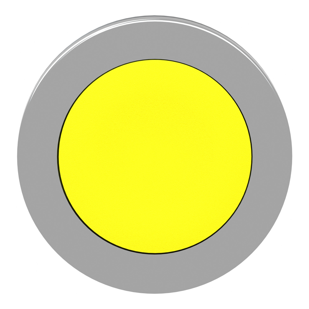 Mayer-DDS-Flush mounted push button head, Harmony XB4, metal, yellow, 30mm, spring return, unmarked-2