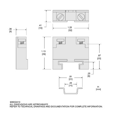 Mayer-DDS-Terminal block, Linergy, screw down end clamp, for 9080GH mounting track-2