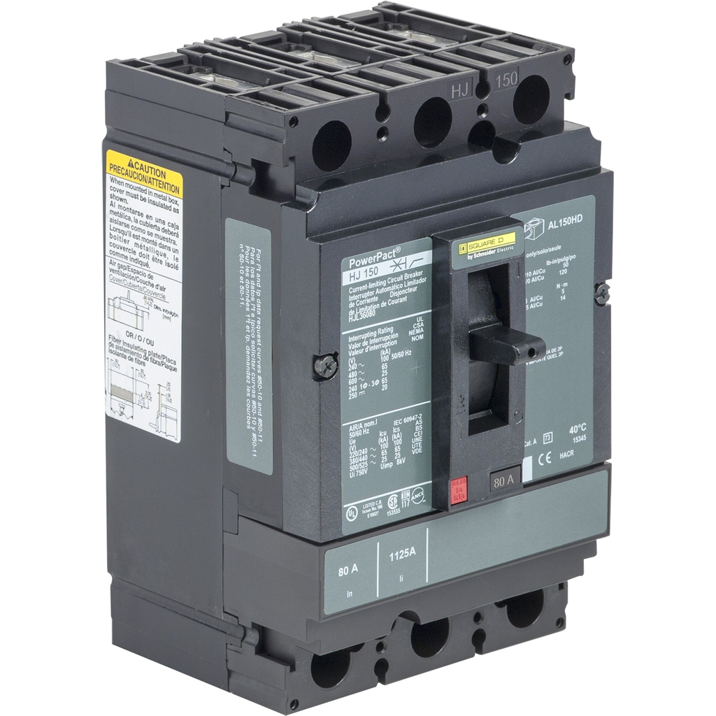 Mayer-DDS-Circuit breaker, PowerPacT H, 70A, 3 pole, 600VAC, 25kA, lugs, thermal magnetic, 100%-2