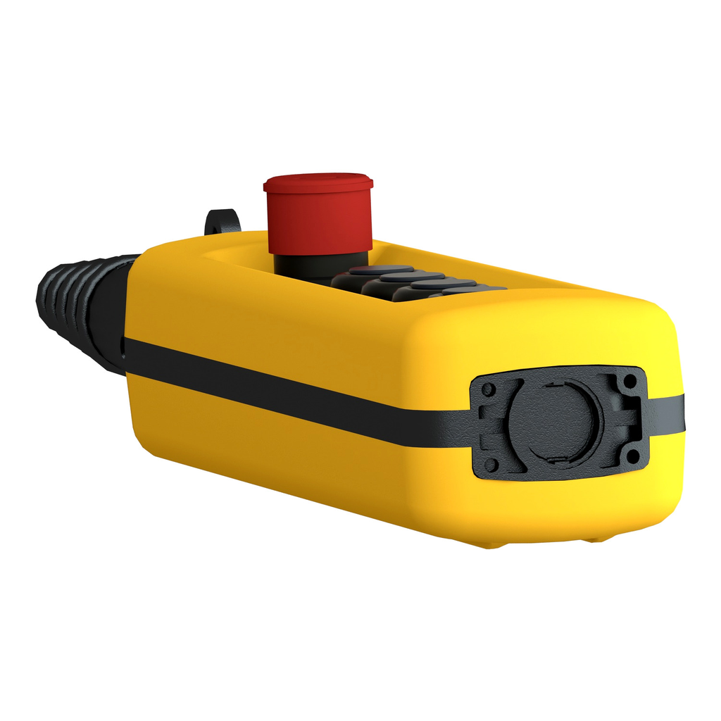 Mayer-DDS-Pendant control station, Harmony XAC, plastic, yellow, 4 push buttons with 1NO, 1 emergency stop NC-2