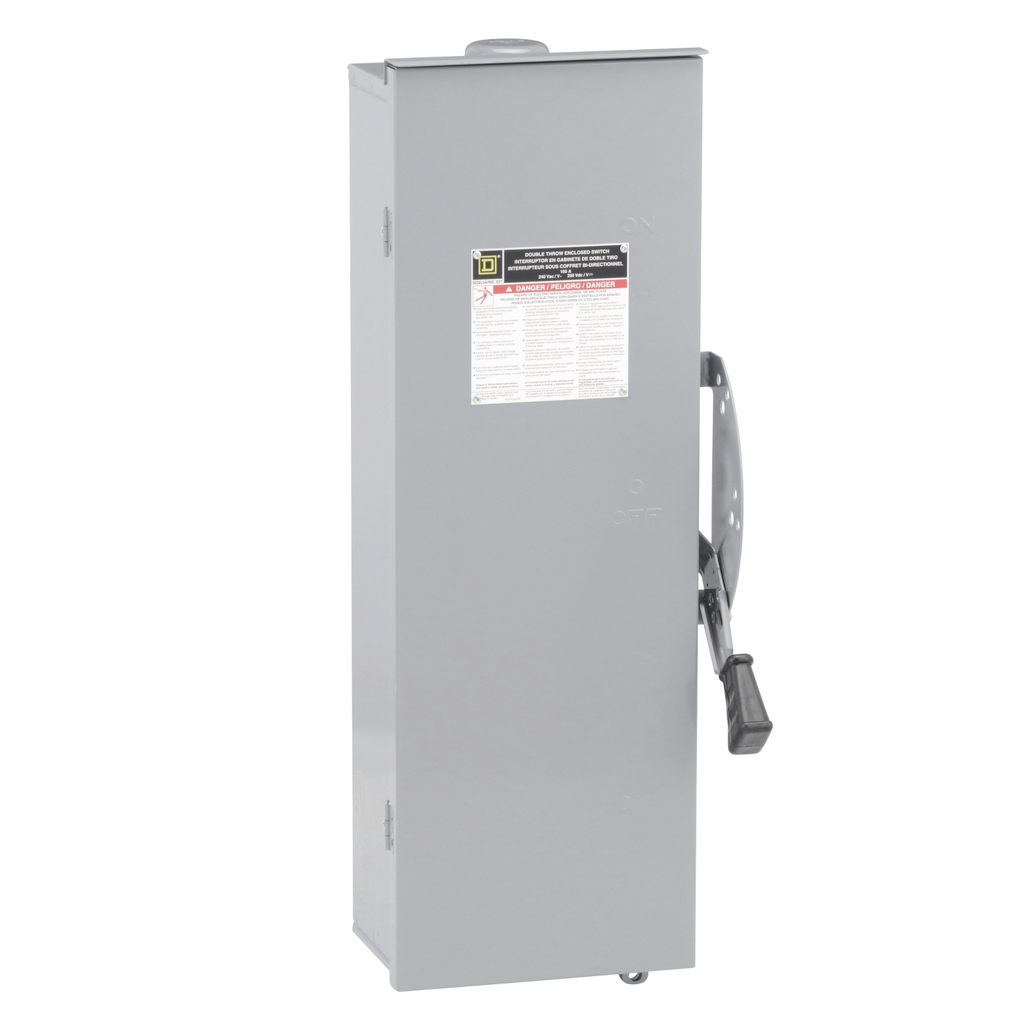 Mayer-DDS-Safety switch, double throw, non fusible, 3 pole, 3 wire, 600VAC, 600VDC, 100A, Type 3R, bolt on hub prov-2