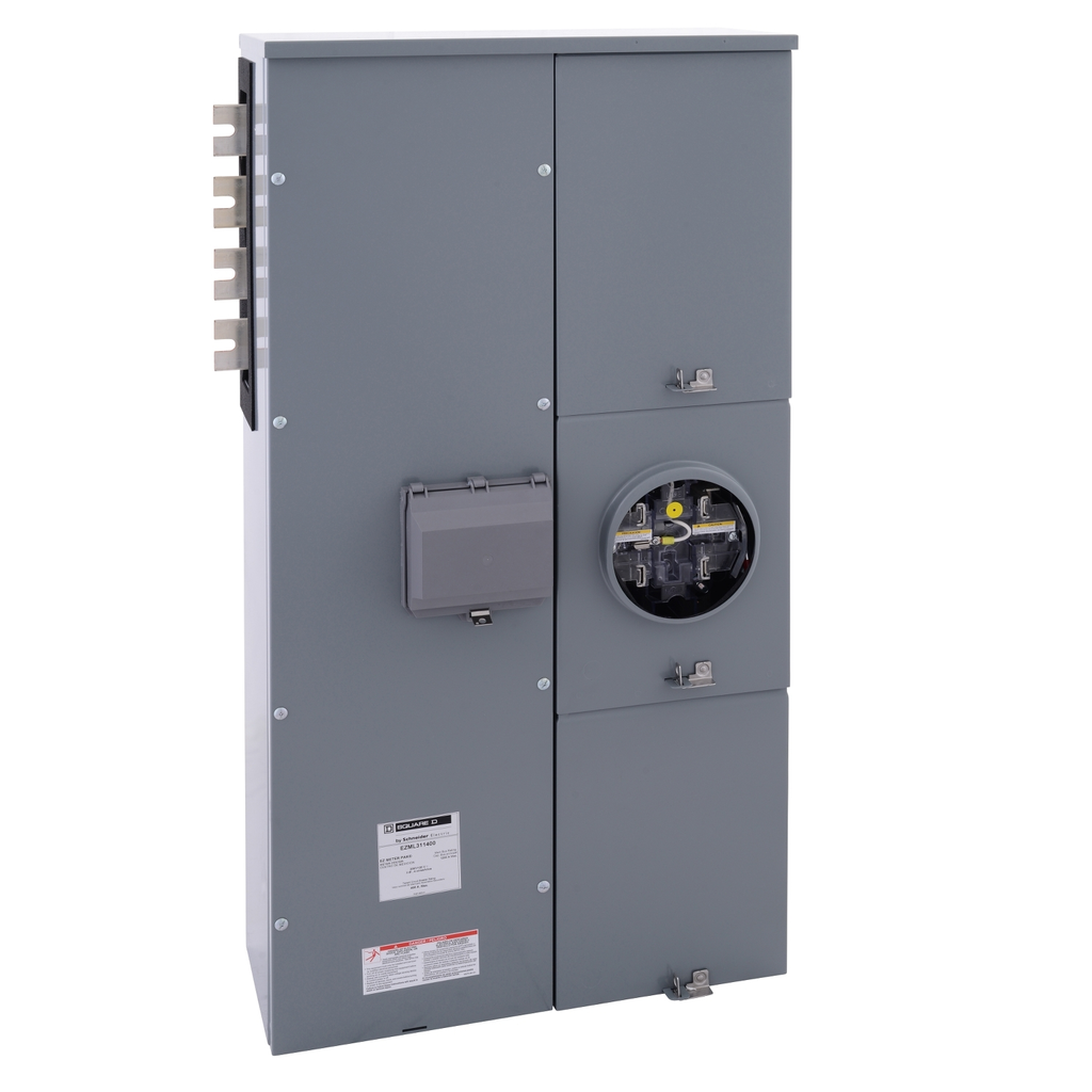 Mayer-DDS-Branch unit, EZ Meter-Pak, 400A, 1 x 5 jaw socket, 208Y/120VAC, lever bypass, ringless, 1200A Cu busbar-2