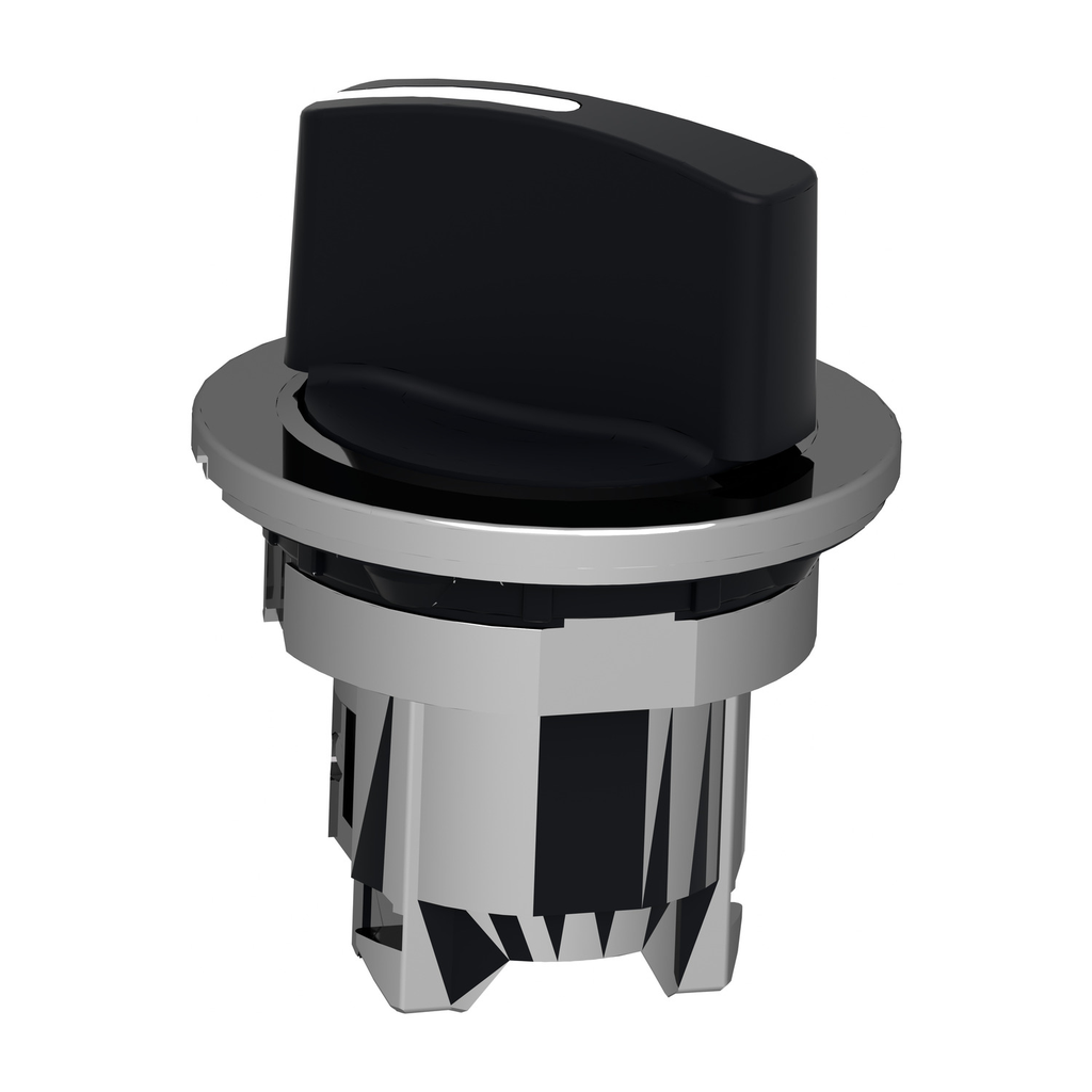 Mayer-DDS-Flush mounted selector switch head, Harmony XB4, metal, black, 30mm, 2 positions, stay put-2