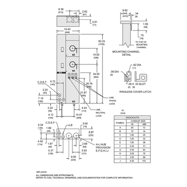 Mayer-DDS-Meter center, MP Meter-Pak, 2 sockets, lever bypass, jaw release, 5 jaws, 300A bus, 225A max breaker rating, ringless-2