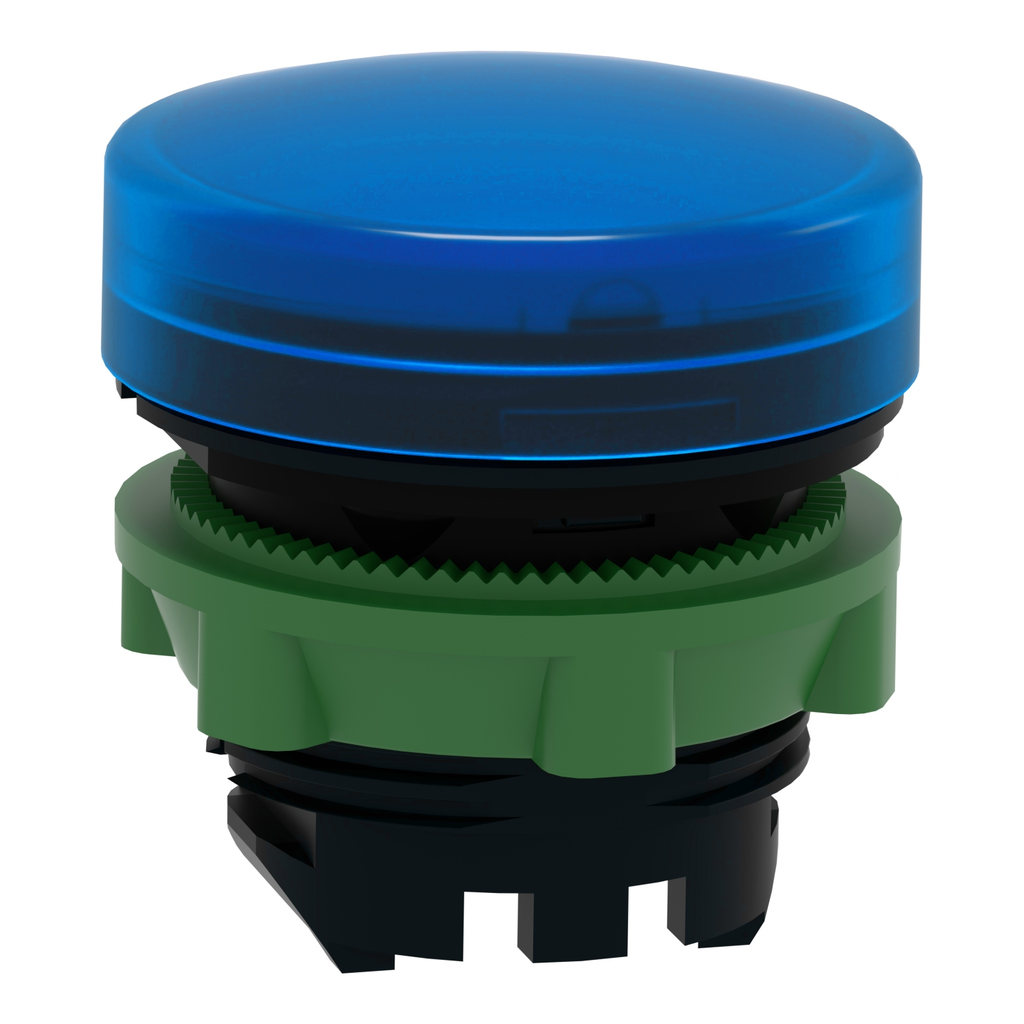 Mayer-DDS-Head for pilot light, Harmony XB5, plastic, blue, 22mm, plain lens, BA9s base fitting-2