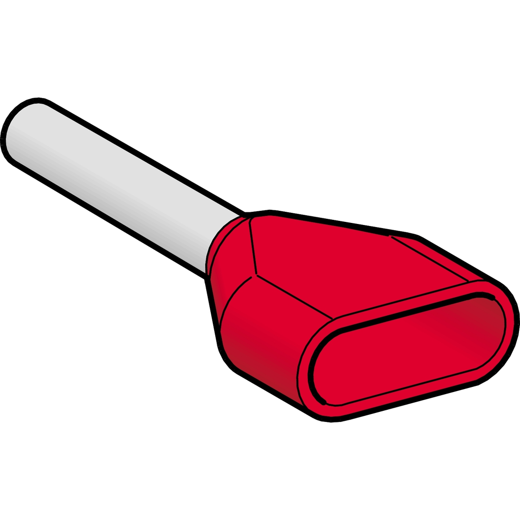 Mayer-DDS-Cable end, Linergy TR cable ends, twin conductor, red, 1mm², medium size, 5 sets of 50-1