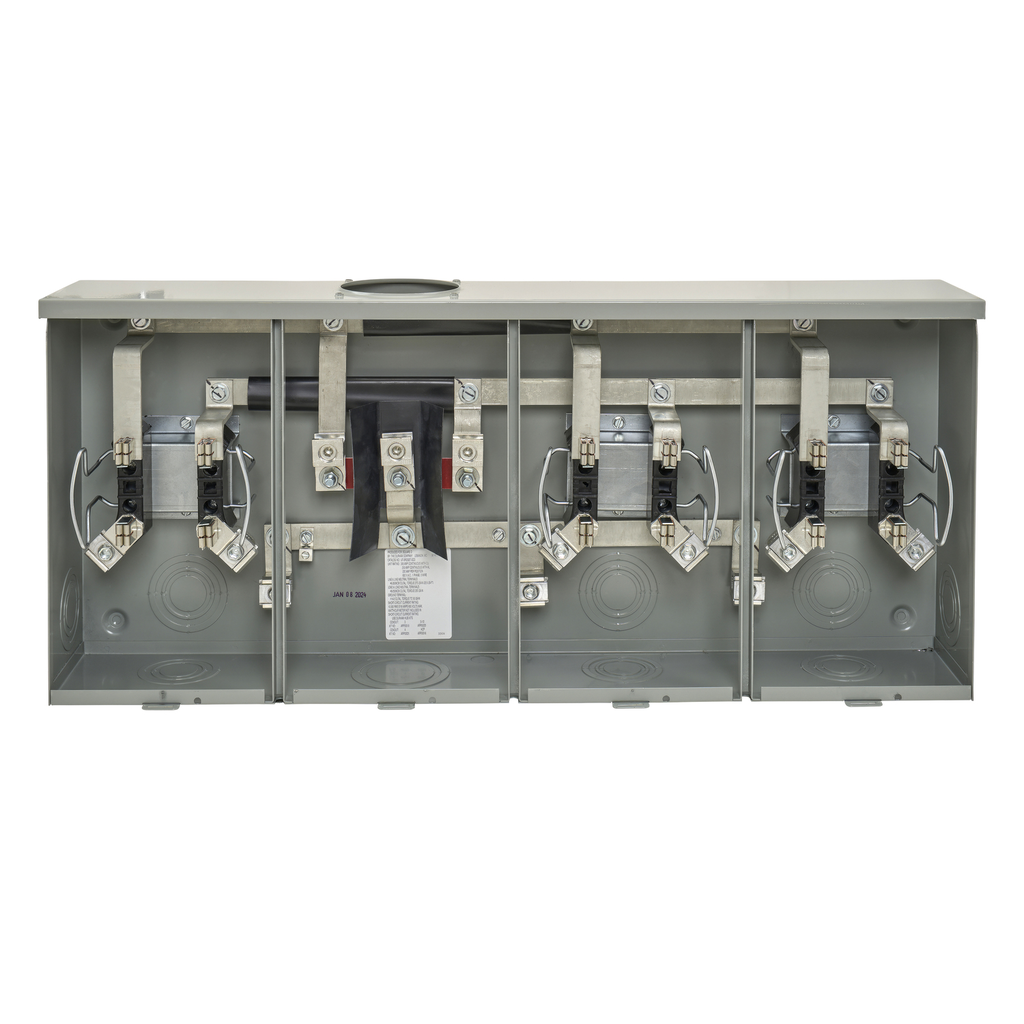 Mayer-DDS-Meter socket, horizontal ganged, ringless socket, 200A, 3 position, 4 jaws, 600 VAC max, overhead/underground, no bypass-2