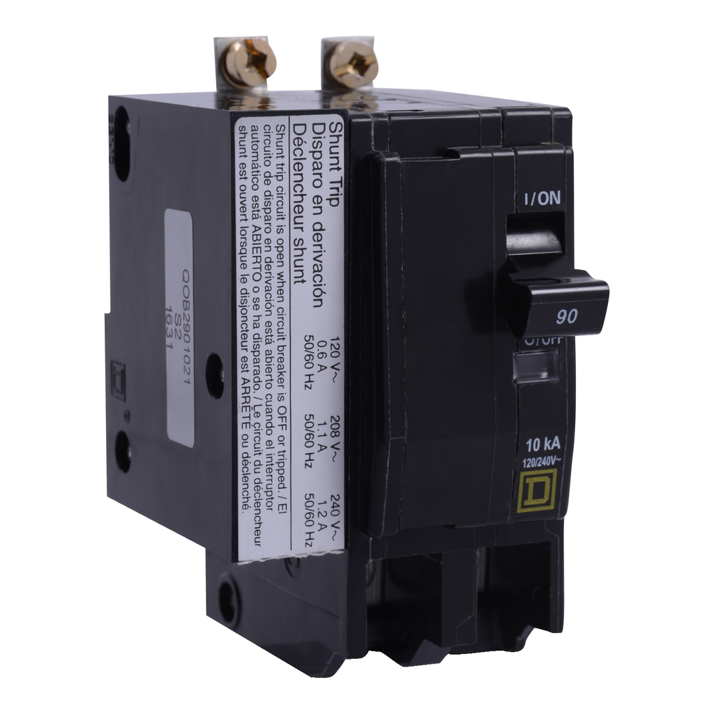 Mayer-DDS-Mini circuit breaker, QO, 100A, 2 pole, 120/240VAC, 22kA, bolt on, AC shunt-1